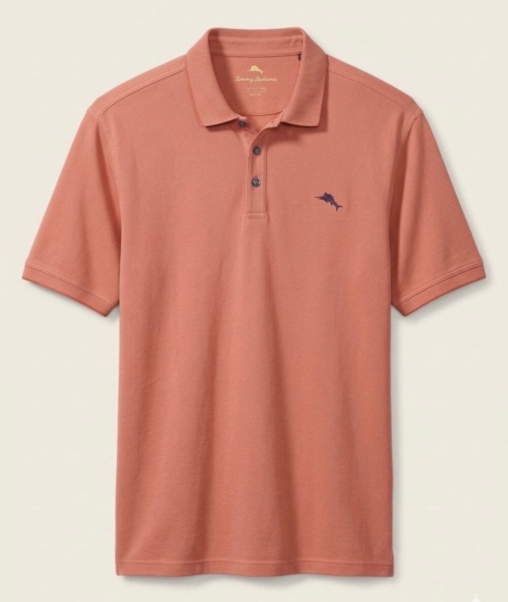 Tommy Bahama | Island Zone Pima | Cotton Mens XXL Coral Short Sleeve Polo Shirt